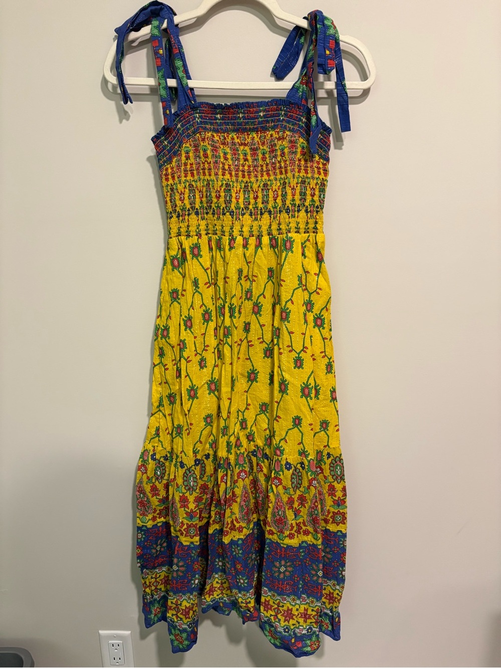 Shoshanna Geometric Smocked MIDI Dress Small - Picture 2 of 6
